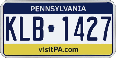PA license plate KLB1427