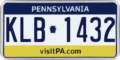 PA license plate KLB1432