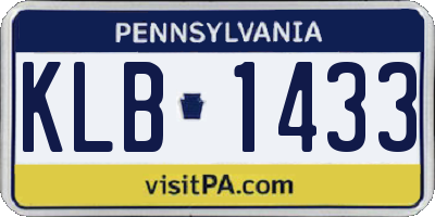 PA license plate KLB1433