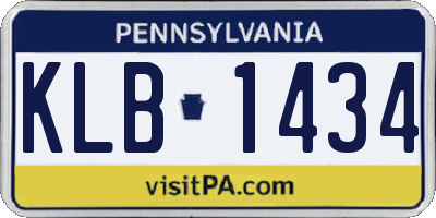 PA license plate KLB1434