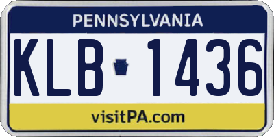 PA license plate KLB1436