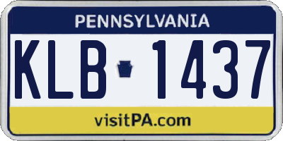 PA license plate KLB1437