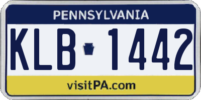 PA license plate KLB1442