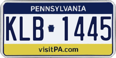 PA license plate KLB1445