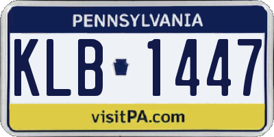 PA license plate KLB1447