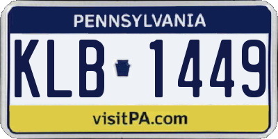 PA license plate KLB1449