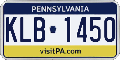 PA license plate KLB1450