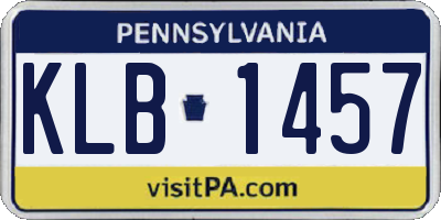 PA license plate KLB1457