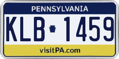 PA license plate KLB1459