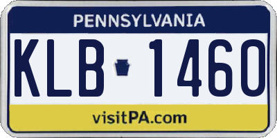 PA license plate KLB1460
