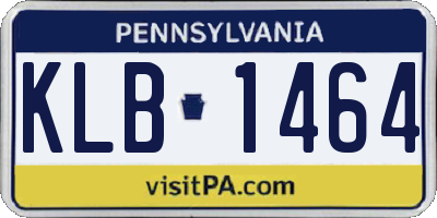 PA license plate KLB1464