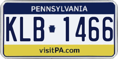 PA license plate KLB1466