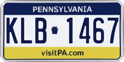 PA license plate KLB1467