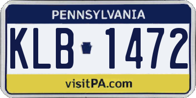 PA license plate KLB1472