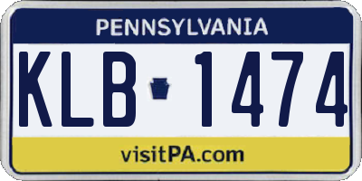 PA license plate KLB1474