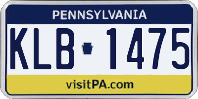 PA license plate KLB1475