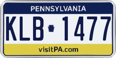 PA license plate KLB1477