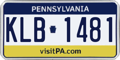PA license plate KLB1481