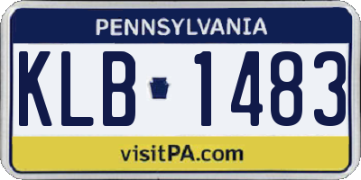 PA license plate KLB1483