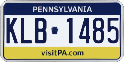 PA license plate KLB1485