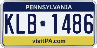 PA license plate KLB1486