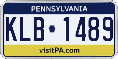 PA license plate KLB1489