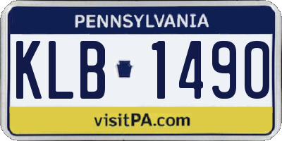 PA license plate KLB1490