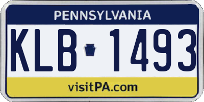 PA license plate KLB1493