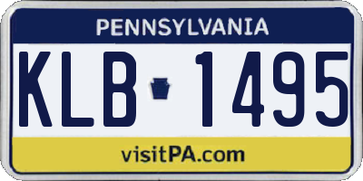 PA license plate KLB1495