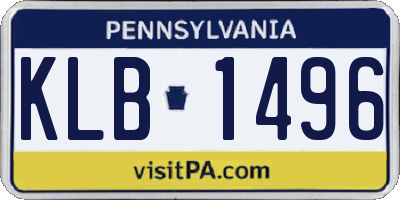 PA license plate KLB1496