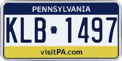 PA license plate KLB1497
