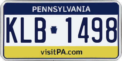PA license plate KLB1498