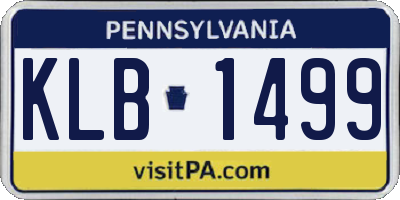 PA license plate KLB1499