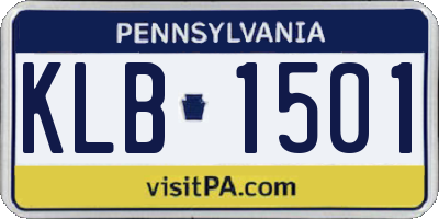 PA license plate KLB1501