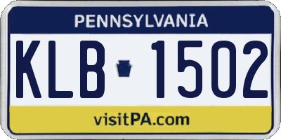 PA license plate KLB1502