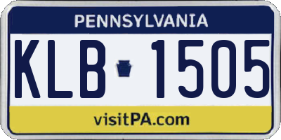 PA license plate KLB1505