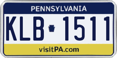 PA license plate KLB1511