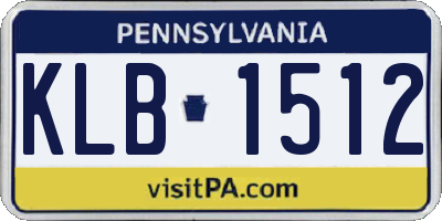 PA license plate KLB1512