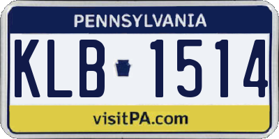 PA license plate KLB1514