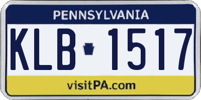 PA license plate KLB1517