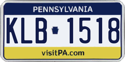 PA license plate KLB1518