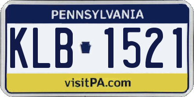 PA license plate KLB1521