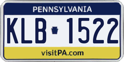 PA license plate KLB1522