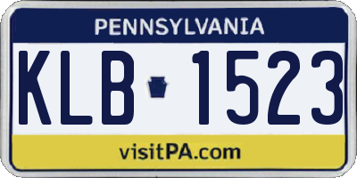 PA license plate KLB1523