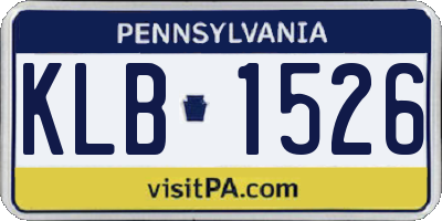 PA license plate KLB1526