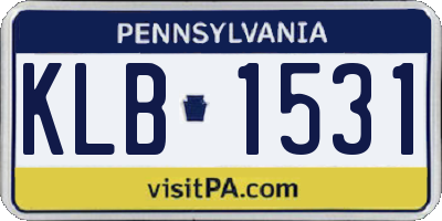 PA license plate KLB1531