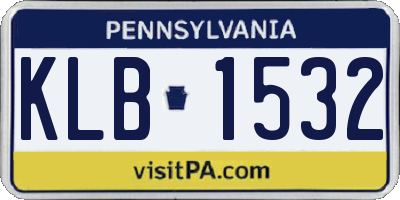 PA license plate KLB1532