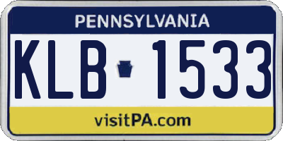PA license plate KLB1533
