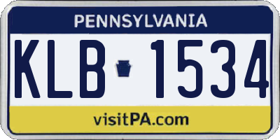 PA license plate KLB1534