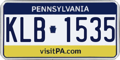 PA license plate KLB1535